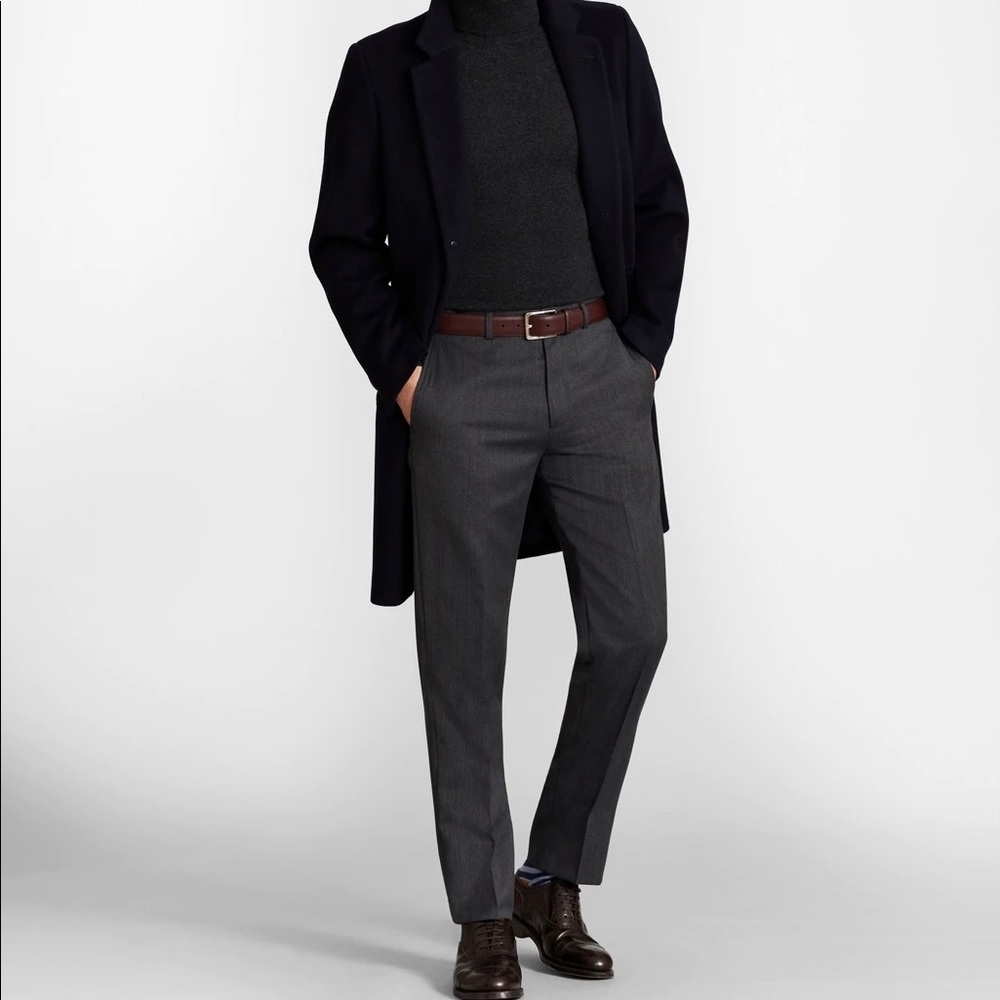 Brooks Brothers Storm System Wool Black Overcoat